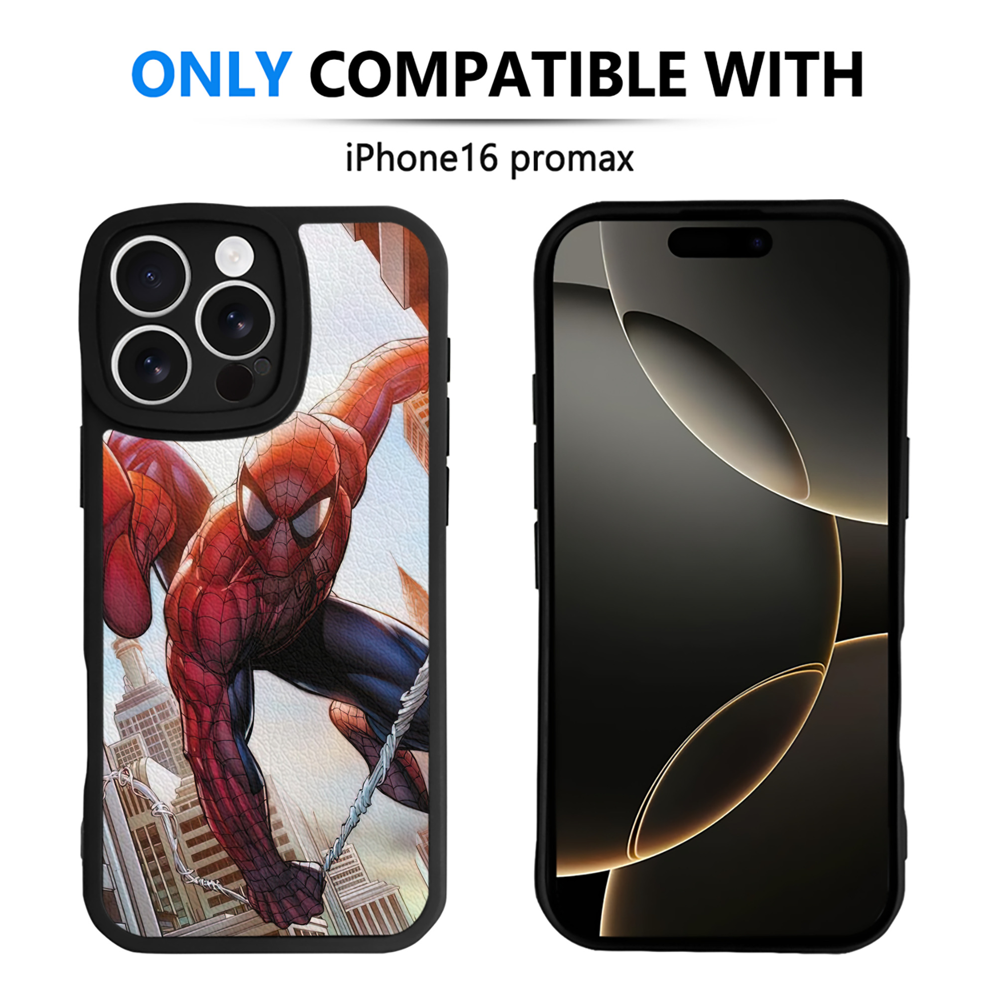 （画像用） Spider Man スパイダーマン 【iPhone 16シリーズ対応】シリコンスマホケース（レザー調） 材質：シリコン
